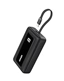 Anker Zolo Power Bank, Cargador portátil inalámbrico y Compacto de 20 000 mAh con Carga rápida máxima de 30 W, Cable USB C Integrado, batería Resistente, para iPhone 17/16/15, AirPods y más