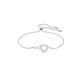 Swarovski Pulsera Infinity para Mujer, con Símbolo Infinito y Corazón, Cristales Blancos, en Baño de Rodio, Colección Swarovski Infinity