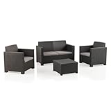 SP Berner Shaf - EVO Confort | Set Muebles de Salon Exterior - Conjunto Muebles Jardin Exterior 4 Plazas | Fabricado en España con Materiales Reciclados - Color Grafito