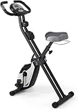 Ultrasport F-Bike Heavy, bicicleta de ejercicio, entrenamiento LCD, bicicleta de ejercicio plegable, peso máximo del usuario 130 kg, medición del pulso, 8 niveles de resistencia, soporte para toallas