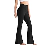 Neteson Pantalones de Yoga para Mujer Cintura Alta Pantalones Acampanados Bootcut Yoga Pants Casual Flared Leggings Deportivos Push Up Pantalones de Jazz Trabajo Fitness Entrenamient