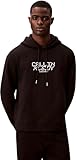 Calvin Klein LS 350Fleece Calvin Tech Graphic Lv14Le251G Sudaderas, Black (Black), S para Hombre