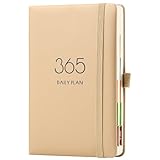 Agenda 2026 2026, formato A5, un día por página, planifique su año de enero de 2026 a diciembre de 2026 con pestañas mensuales, diseño lateral colorido, bucle para bolígrafo y bolsillo trasero (dorado