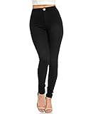 EASTDAMO Jeans Negro Mujer Tejanos Elasticos Vaqueros Mujer Cintura Alta Pantalones Denim Skinny Leggings Women