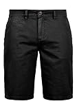 !Solid Viseu Chino Pantalón Corto Bermuda Pantalones De Tela para Hombre De 100% algodón Regular-Fit, tamaño:L, Color:Black (9000)