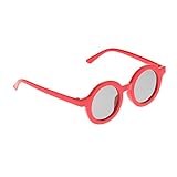 Hellery 1 par de Gafas de Sol para niños niñas Bonitas Gafas Redondas clásicas protección UV400 Vacaciones de Verano al Aire Libre - Rojo