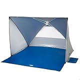 AKTIVE Tienda Playa, Pop up, 145 x 103 cm, 2 Personas, Protección UV50, Incluye 6 piquetas, Mosquitera Trasera, 4 Bolsillos, Columna Agua 300 mm, Poliéster, Bolsa de Transporte (62319)