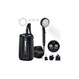 Ducha Camping Portatil, [Pantalla Temperatura] Spopal 10000mAh Recargable Ducha Camper, 180Min de Larga Duración, Modo de 5 Velocidad, Ducha Portatil Bateria para Hacer Caminatas, Duchas para Perros