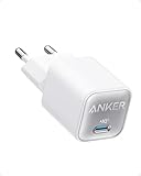 Anker Cargador USB C GAN 30 W, Cargador iPhone 511 (Nano 3), rápido PIQ 3.0 PPS, Compatible con iPhone 17/17 Pro MAX Air/16/15/14/13/12, Samsung Galaxy, Pixel 4/3, iPad, Macbook Air