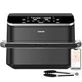 Cosori Air Fryer Dual Blaze Twinfry 10 Litros, Freidora de Aire Doble Resistencia, Multicocina 6 en 1, 2800W, Airfryer Grande de Doble Cesta con Divisor, 70 Recetas en la App, Conecta a WiFi, Gris