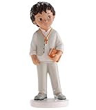 dekora - Figura Decorativa para Primera Comunión Niño con Biblia - Elaborada en Resina - Adorno para Tartas - 16,6 Centímetros de Alto - Diseño Original y Detallado - Apto para Contacto Alimentario
