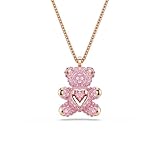 Swarovski Colgante Teddy, Oso, Rosa, Baño tono oro rosa