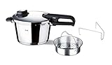 Fissler - Vitavit premium - Olla a presión (10 litros, 26 cm) de acero inoxidable, 2 niveles de cocción, apta para cocinas de inducción, gas, vitrocerámica y eléctricas
