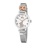 LOTUS Reloj Niña Analógico de Acero Inoxidable 316l Plateado - Movimiento de Cuarzo - Reloj Infantil - Cristal Mineral de Alta Resistencia 18659/4 - con Pulsera de Regalo - Junior Collection