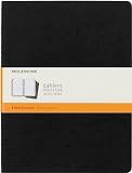 Moleskine Cuaderno de Diario - Set de 3 Cuadernos a Rayas, Cubierta de Cartón - Tamaño Extra Grande 19 x 25 cm - Color Negro - 120 Páginas