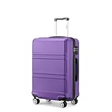 Kono Maleta de Cabina de ABS de 20 Pulgadas con Diseño Esculpido en Horizontal,4 Ruedas,55x40x22cm(Morado)