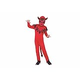 Rubies Disfraz Diablito para niño, Traje con capucha de cuernos y cola, Original, Ideal para halloween, carnaval y cumpleaños.