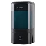 AIKE Dispensador de jabón líquido Comercial de 1200 ml, Gran Capacidad, Bomba Manual montada en la Pared con Cerradura y Ventana Transparente, Ideal para oficinas, Espacios industriales y baños