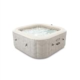 Intex SPA Hinchable Cuadrado Chevron Deluxe 4 Personas, 175x175x71 cm, Calentador 2.200 W, Burbujas Aire Caliente, Clorador salino, Depuradora con Filtro S2 (1.741 l/h), Accesorios incluidos (55092)
