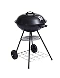 Barbacoa de Carbón Portátil Dakota | Parrilla Redonda Estilo Kettle | Exteriores, Jardín y Camping | Parrilla de Ø 45 cm