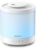 Homvana Humidificador Bebes mocos y tos and Difusor Aceites Esenciales Aromas, 1.5L Hasta de Para Dormitorio, Top-Fill Humidifier Plantas Ultrasonico, Difusor Aromatizador, Humidificadores Habitacion