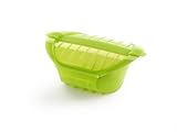 Lékué Estuche de Vapor Hondo con Bandeja 1,2 pers., silicona platino Verde, 0.5 l
