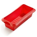 Lékué Molde repostería rectangular, silicona platino Rojo, 24 cm