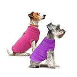 Sahunfri Paquete de 2 jerséis para Perros, cálidos y Suaves, suéteres de Forro Polar para Gatos y Perros pequeños, Chaqueta de Invierno para pequeños (Rose+Purple, Large)