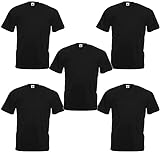 Fruit of the Loom Valueweight tee-5 Pack Camiseta, Black (Black 0_Black(Black), M para Hombre