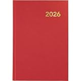 Grafoplas - Agenda 2026 Día por Página 2026 Bretaña, Roja, 14,5x21cm, Español, Tapa Dura y Punto de Lectura, 288 Páginas, Papel Blanco 70g Certificado FSC, Incluye Planning y Calendario 3 años