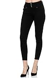 Elara Jeans para Mujer Elástico Cintura Alta Skinny Chunkyrayan Negro E07 Black-42