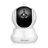 Sricam SP020 Cámara de Vigilancia WiFi, Cámara IP 1080P Wireless Ethernet con Visión Nocturna, Audio Bidireccional, Cámara de Seguridad con Detección de Movimiento Compatible con iOS Android Windows