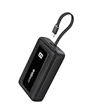 Anker Zolo Power Bank, Cargador portátil inalámbrico y Compacto de 20 000 mAh con Carga rápida máxima de 30 W, Cable USB C Integrado, batería Resistente, para iPhone 17/16/15, AirPods y más