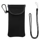 GIEEU Estuche de Neopreno Universal,Funda Protectora para Smartphone,Bolsa Móvil con Cremallera,Carcasa Celular con Carabinas y Correa