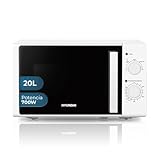 Hyundai Microondas 20 Litros Básico Blanco HMW2701. 700W, 5 Programas, Modo Descongelación, Revestimiento Interior, Fácil Limpieza, Temporizador 35min.