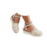 Sandalias Plataforma Mujer Esparto Cuña Cerradas Sandalias Comodas Alpargatas Verano Cierre De Hebilla De Vestir Casual Yute Sandalia Elegantes Moda Flexibles Zapatos Antideslizantes Fiesta Novia 2025