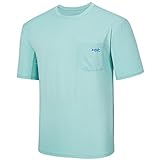 Bassdash Hombres UPF 50+ Rendimiento de Manga Corta Bolsillo Camiseta UV Protección Solar Pesca Senderismo Kayak Deportes Camisas