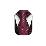 HISDERN Corbatas Vino Rojo Hombre Modernas Conjunto Corbata y Pañuelo Lunares Corbatas Elegante Boda Business