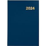 Grafoplás | Agenda Anual 2024 Día por Página | Azul | Español | Tapa Dura y Punto de Lectura | Serie Bretaña | 14,5x21cm