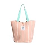Ponette Bolsa de Playa Mujer Mallorca – Bolso Playa individual con Bolsillo Interior y Clip de Cierre – Shopper Verano a Rayas – Bolsa Piscina, Viaje y Gimnasio – 37x45x19 cm – Marca Española