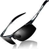 DUCO Gafas de sol deportivas polarizadas para hombre con ultraligero y marco de metal irrompible, 100% UV400-8177S (Gunmetal/Gris)