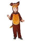 Smiffys Disfraz de perro para niños pequeños, Marrón, con mono con capucha