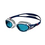 Speedo Unisex Gafas de natación Biofuse 2.0 | Ajuste fácil patentado | Antivaho | Sin goteos | Ajuste optimizado | Más comodidad Ammonite Blue/White/Red/Blue One Size