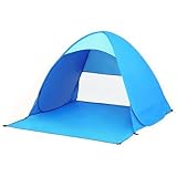 HyAdierTech Tienda Playa Pop-up Automática, Campaña Plegable Portátil Extra Ligera Ventilación con Bolsa de Transporte y Clavo Fijo, Protección Sol Anti UV UPF 50+, para Playa, Jardín, Camping