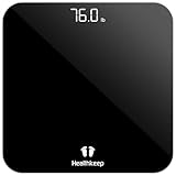 Bascula de Baño, Báscula Digitale con Pantalla LED, Báscula Para Peso Corporal de Alta Precisión, Máximo 180 kg, Tecnología Step-On, Negro