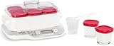 Tefal Multi Delices Express YOGURER 6 Ollas Rojas Yogur en Casa 5 Programas Automáticos Postres Leche, Cuajada y Postres Suaves, Ollas de 140 ml, 100% Libre de BPA YY5425FB