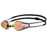 arena Gafas de natación unisex Tracks Mirror para competición antivaho para adultos, gafas de natación con lentes de espejo, protección UV, 4 puentes nasales reemplazables, juntas de silicona