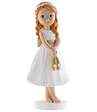 dekora - Figura Decorativa para Primera Comunión - Niña Descalza - Elaborada en Resina - Adorno para Tartas - 13 Centímetros de Alto - Diseño Original y Detallado - Apto para Contacto Alimentario