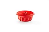 Lékué Molde repostería Savarín hondo, silicona platino Rojo, 22 cm