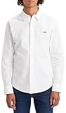 Levi's Long-Sleeve Battery Housemark Slim Camisa, White, XL Hombre